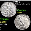 1945-p Walking Liberty Half Dollar 50c Grades Choice AU
