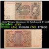 1929 Weimar Germany 20 Reichmark P: 181B Grades vf+