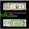 Image 1 : Set of 4 1953-A-B-C $2 Red Seal Note Grades vf-au
