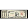 Image 2 : Set of 4 1953-A-B-C $2 Red Seal Note Grades vf-au
