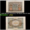 Image 1 : 1920 Weiamr Germany 100 Mark Note P: 69A Grades vf++