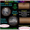 Image 1 : Full Roll of Silver 1966 Canadian Dollars with Queen Elizabeth the II, 20 coins in total KM# 64.1