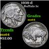 Image 1 : 1938-d Buffalo Nickel 5c Grades Choice Unc