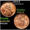 Image 1 : 1954-d Lincoln Cent 1c Grades GEM+ Unc RD