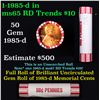 Image 1 : Shotgun Lincoln 1c roll, 1985-d 50 pcs Brandt 50c Wrapper.