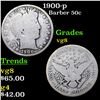 Image 1 : 1900-p Barber Half Dollars 50c Grades vg, very good
