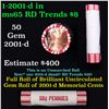 Image 1 : Shotgun Lincoln 1c roll, 2001-d 50 pcs Brandt 50c Wrapper.