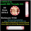 Image 1 : Shotgun Lincoln 1c roll, 1974-d 50 pcs Brandt 50c Wrapper.