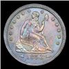 Image 2 : ***Auction Highlight*** 1853 arrow & rays Seated Liberty Quarter Rainbwo Toned 25c Graded Select+ Un