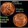 Image 1 : 1955-p Lincoln Cent 1c Grades Gem+ Unc RD