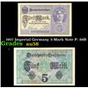 Image 1 : 1917 Imperial Germany 5 Mark Note P: 56B Grades Choice AU/BU Slider