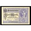 Image 2 : 1917 Imperial Germany 5 Mark Note P: 56B Grades Choice AU/BU Slider