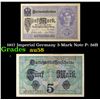 Image 1 : 1917 Imperial Germany 5 Mark Note P: 56B Grades Choice AU/BU Slider