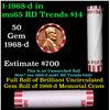 Image 1 : Shotgun Lincoln 1c roll, 1968-d 50 pcs Bank Wrapper.