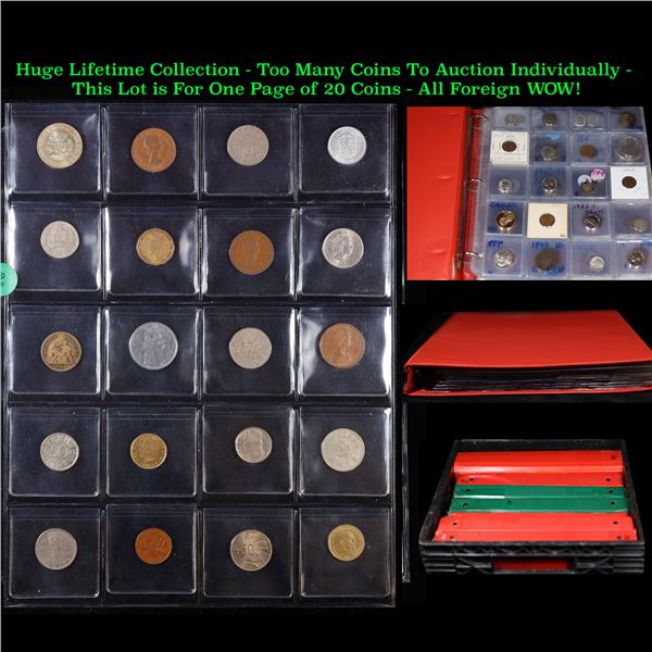 Huge Liifetime Collection - Too Many Coins To Auction Individually - This Lot is For One Page of 20 