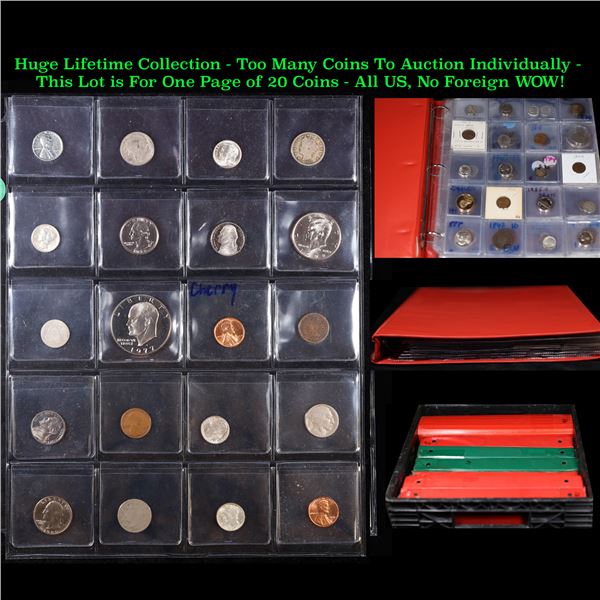 Huge Liifetime Collection - Too Many Coins To Auction Individually - This Lot is For One Page of 20 