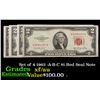 Image 1 : Set of 4 1963 -A-B-C $1 Red Seal Note Grades XF/AU