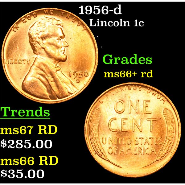 1956-d Lincoln Cent 1c Grades GEM++ RD