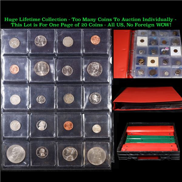 Huge Liifetime Collection - Too Many Coins To Auction Individually - This Lot is For One Page of 20 