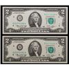 Image 2 : Set of 2 Concecutive 1976 $2 Federal Reserve Note  Grades CU