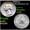 Image 1 : 1932-p Washington Quarter 25c Grades Choice AU/BU Slider