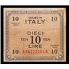 Image 2 : 1943 Italy Under Allied Occupation 10 Lire Note P: M31B Grades Choice AU/BU Slider
