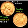 Image 1 : 1937-s Lincoln Cent 1c Grades GEM+ Unc RD