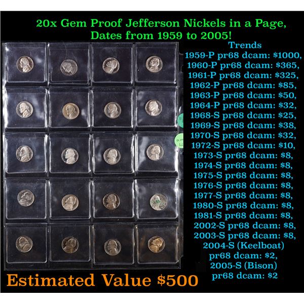 Huge Liifetime Collection - Too Many Coins To Auction Individually - This Lot is For One Page of 20 