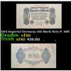 Image 1 : 1914 Imperial Germany 100 Mark Note P: 49B Grades vf++