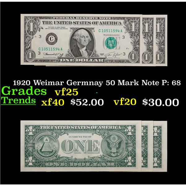 1920 Weimar Germnay 50 Mark Note P: 68 Grades vf+