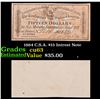 Image 1 : 1864 C.S.A. $15 Intrest Note Grades Select CU