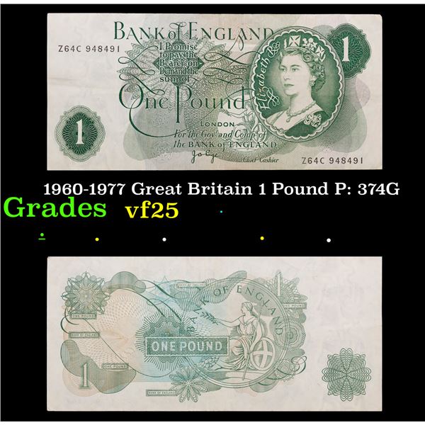 1960-1977 Great Britain 1 Pound P: 374G Grades vf+