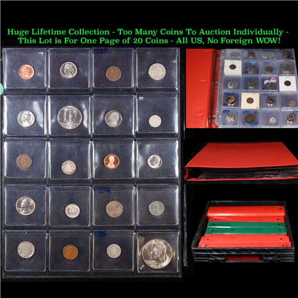 Huge Liifetime Collection - Too Many Coins To Auction Individually - This Lot is For One Page of 20 