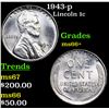 Image 1 : 1943-p Lincoln Cent 1c Grades GEM++ Unc