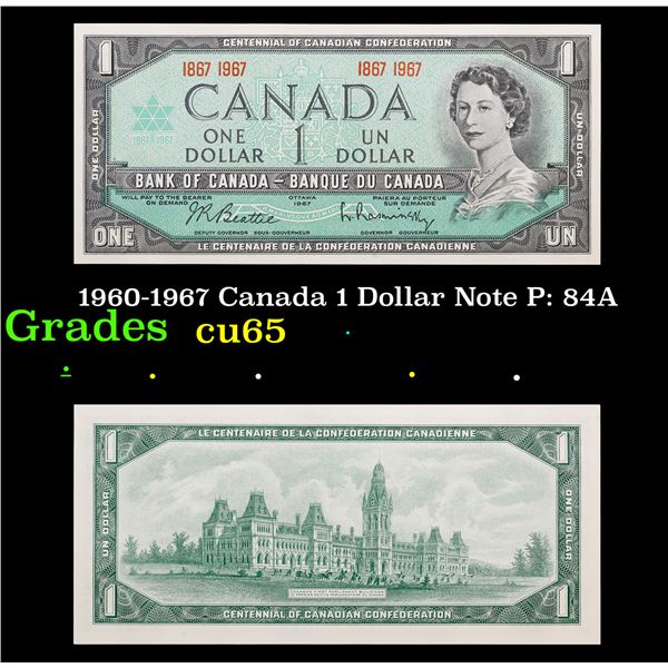 1960-1967 Canada 1 Dollar Note P: 84A Grades Gem CU