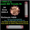 Image 1 : Shotgun Lincoln 1c roll, 1999-d 50 pcs Bank Wrapper.