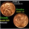 Image 1 : 1946-p Lincoln Cent 1c Grades Gem+ Unc RD