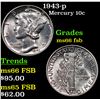 Image 1 : 1943-p Mercury Dime 10c Grades GEM+ FSB