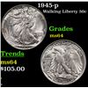 Image 1 : 1945-p Walking Liberty Half Dollar 50c Grades Choice Unc