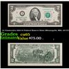 Image 1 : 2x Consecutive 2003 $2 Federal Reserve Notes (Minneapolis, MN), All CU! Grades Gem CU