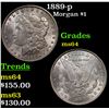 Image 1 : 1889-p Morgan Dollar $1 Grades Choice Unc
