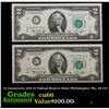 Image 1 : 2x Consecutive 1976 $2 Federal Reserve Notes (Philadelphia, PA), All CU! Grades Gem+ CU