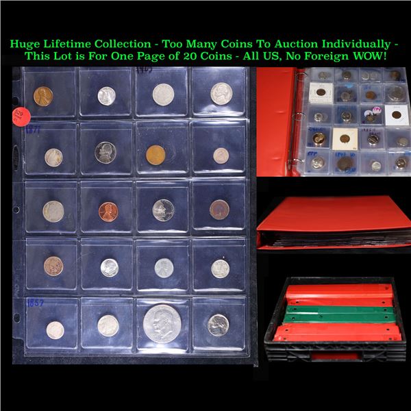 Huge Liifetime Collection - Too Many Coins To Auction Individually - This Lot is For One Page of 20 