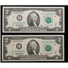 Image 2 : 2x Consecutive 1995 $2 Federal Reserve Notes (Atlanta, GA), All CU! Grades Gem CU