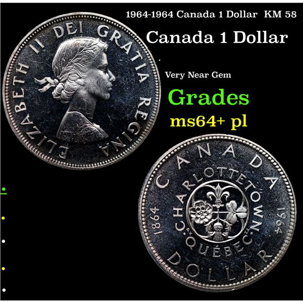 1964-1964 Canada 1 Dollar  KM 58 Grades Choice Unc+ PL