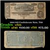 Image 1 : 1864 $10 Confederate Note, T68 Grades vf+