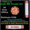 Image 1 : Shotgun Lincoln 1c roll, 1988-p 50 pcs Brandt 50c Wrapper.