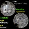 Image 1 : 1832 Capped Bust Half Dime 1/2 10c Grades vg details