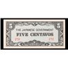 Image 2 : 1942 Philippines Under Japanese Occupation 5 Centavos Note P: 103A Grades Choice CU