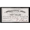 Image 2 : 1861 C.S.A. $40 Intrest Note Grades Choice AU/BU Slider